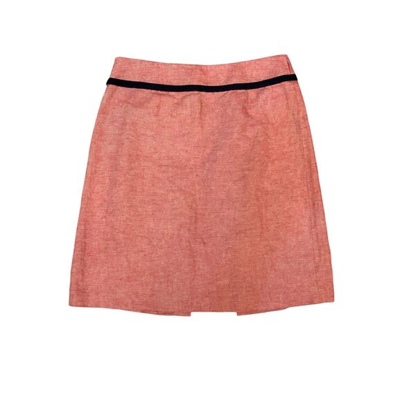 TORY BURCH Red/Black Skirt Linen/cotton blend size 6 - Picture 3 of 7